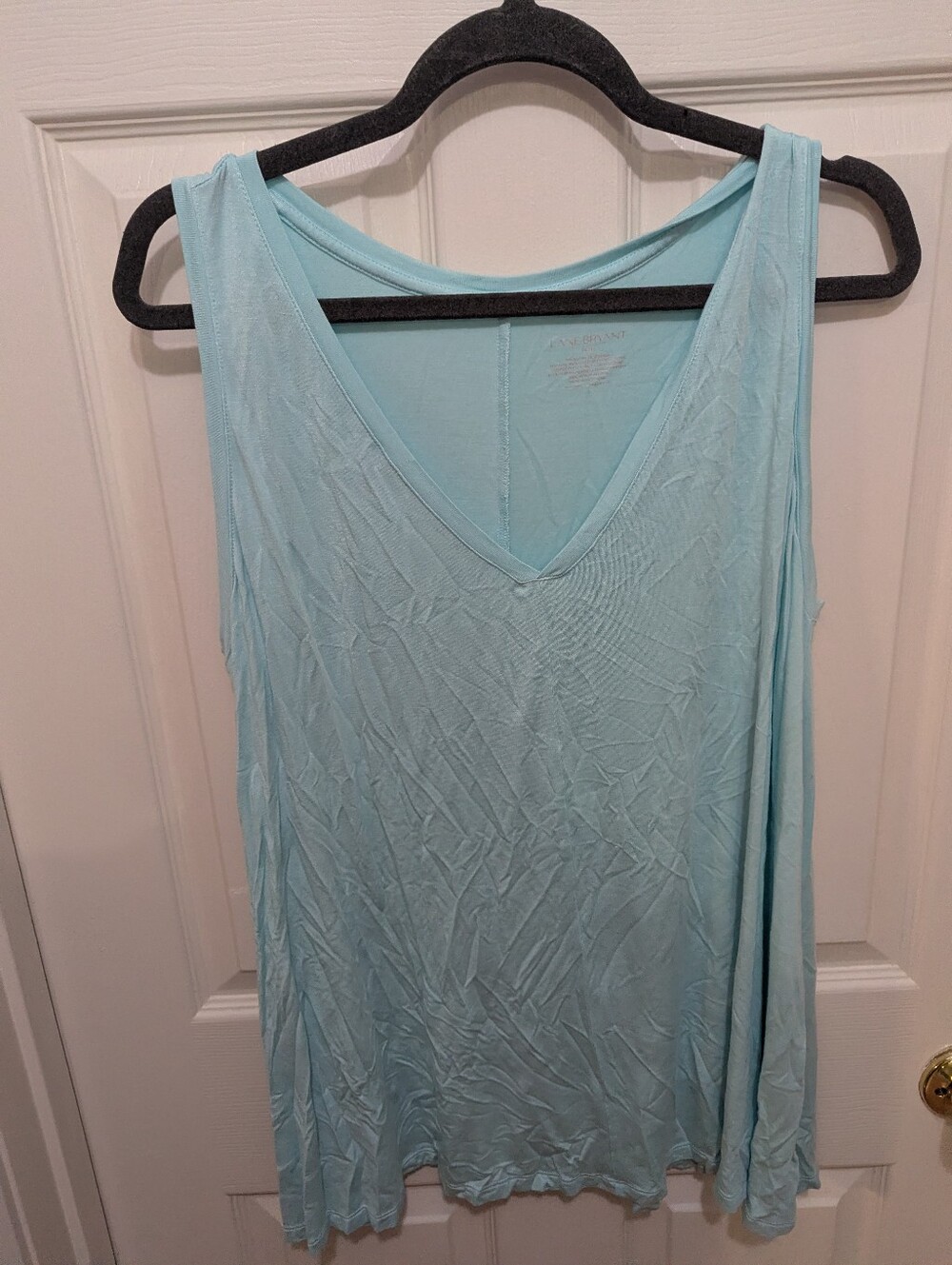 Lane Bryant Light Aqua V-Neck Tank Top